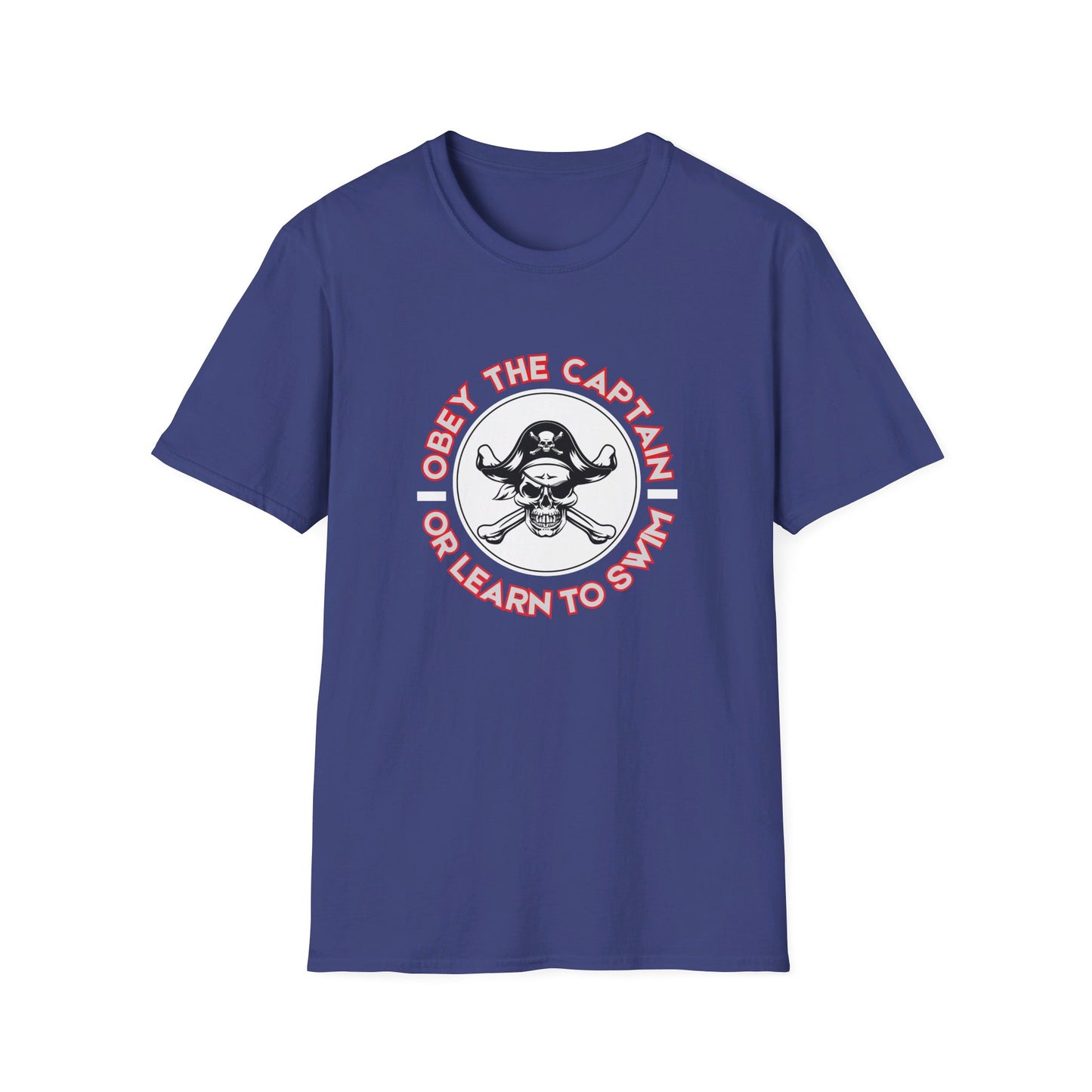 Obey the Captain or Learn To Swim Funny Pirate T-Shirt
