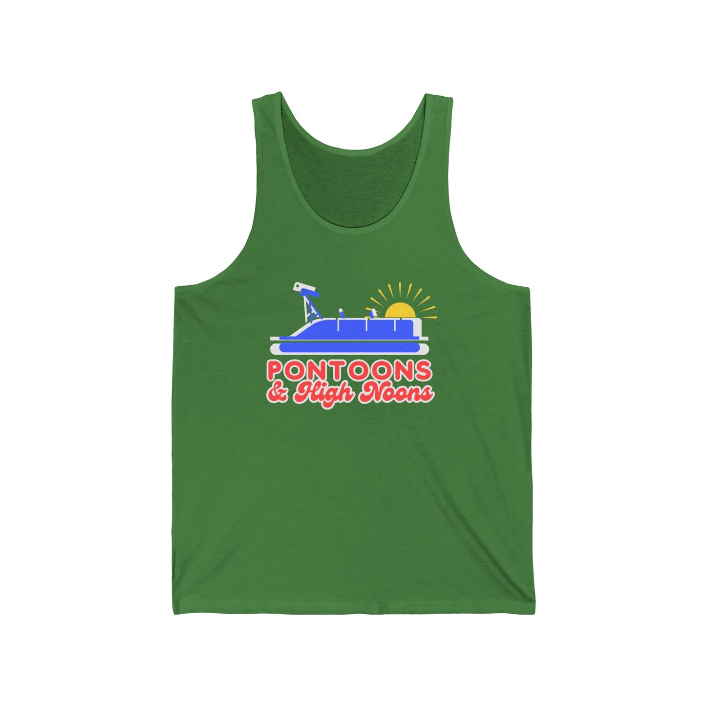 Pontoons and High Noons Sunshine Summer Boating Tank Top