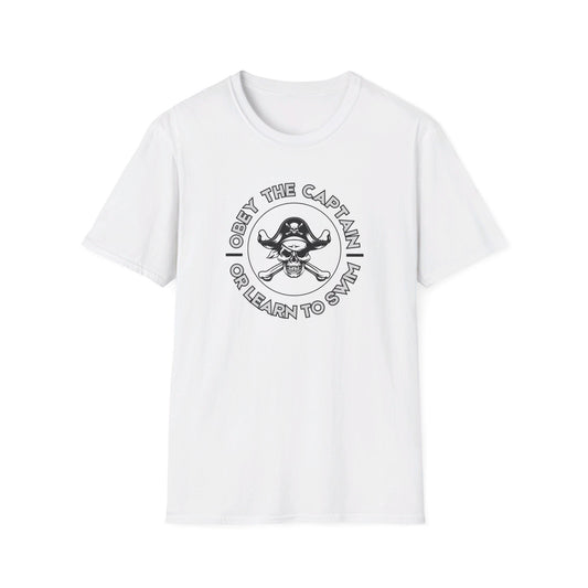 Obey the Captain or Learn to Swim Pirate T-Shirt