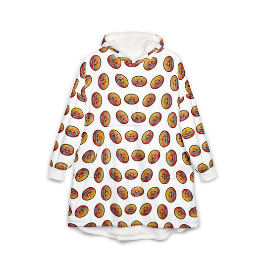 Cozy Unisex Hooded Blanket with Fun Donut Print, Perfect for Lounging, Gifting, Movie Nights, Cozy Home Decor, Fun Fashion