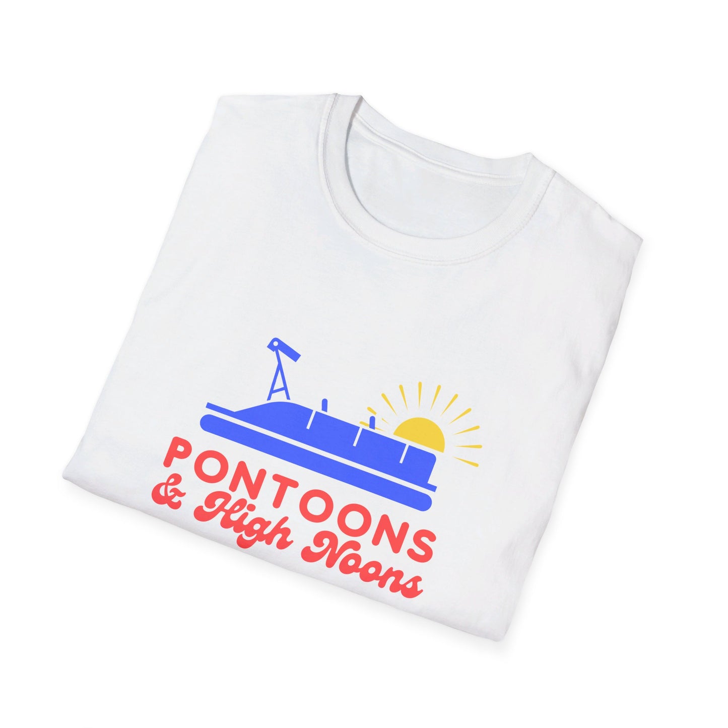 Pontoons and High Noon  Fun Summer Boating  T-Shirt