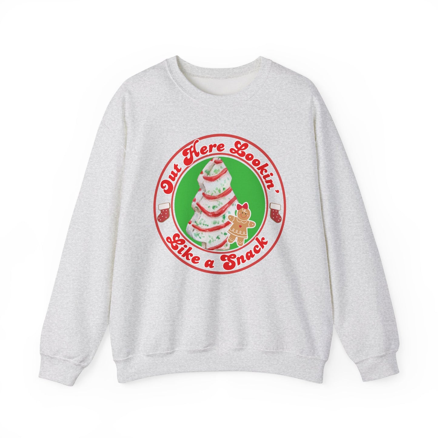 Out Here Lookin' Like a Snack  Christmas Cake Crewneck Sweatshirt