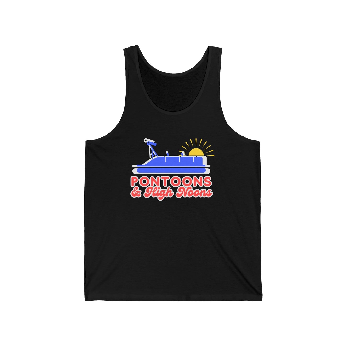 Pontoons and High Noons Sunshine Summer Boating Tank Top