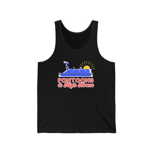 Pontoons and High Noons Sunshine Summer Boating Tank Top
