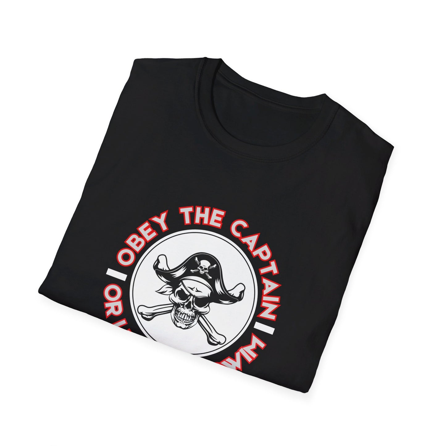 Obey the Captain or Learn To Swim Funny Pirate T-Shirt
