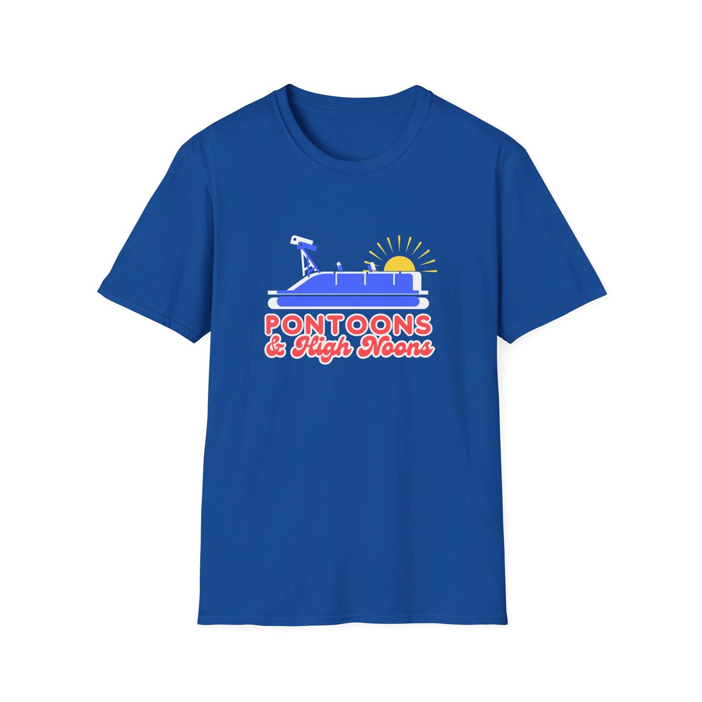 Pontoons and High Noon  Fun Summer Boating  T-Shirt