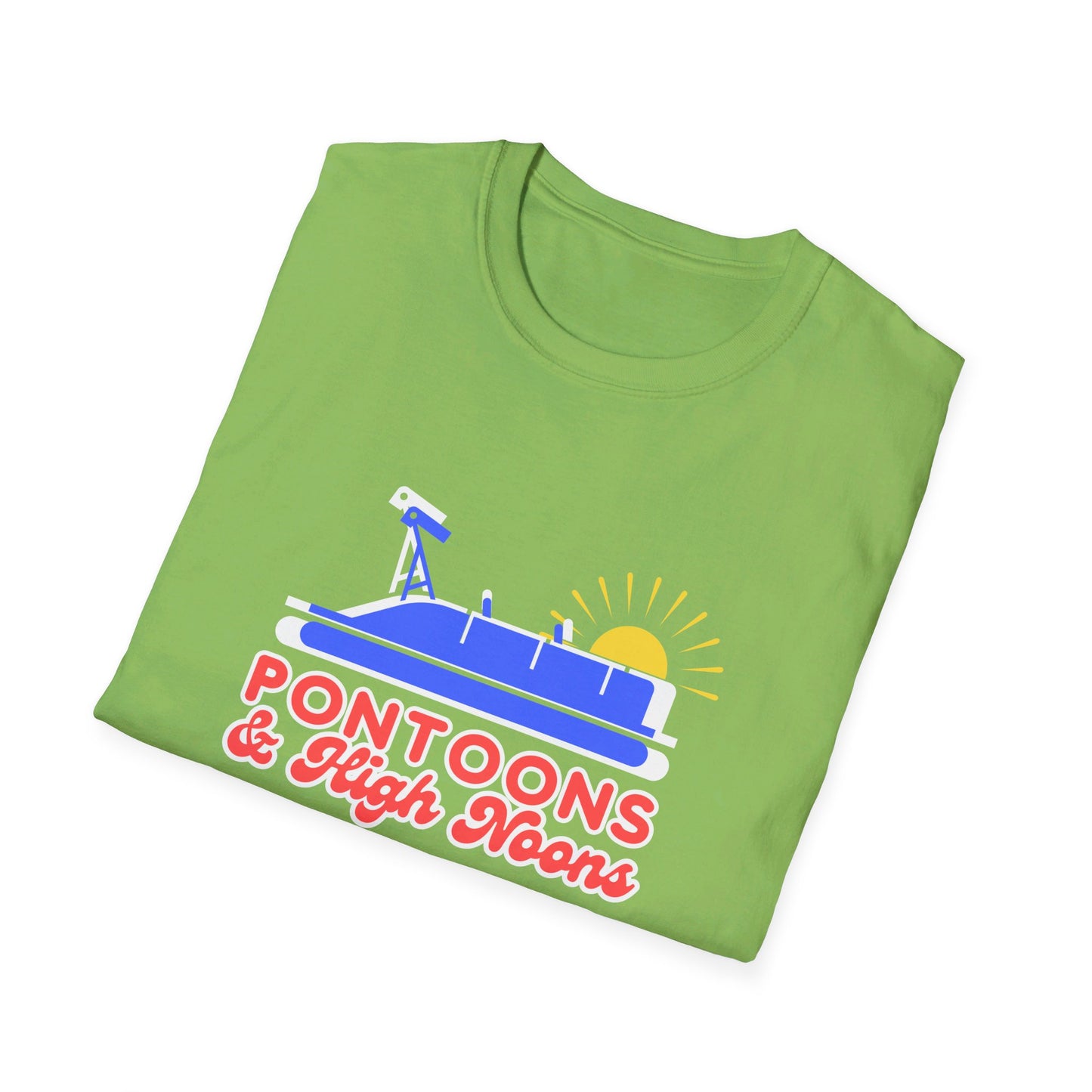 Pontoons and High Noon  Fun Summer Boating  T-Shirt