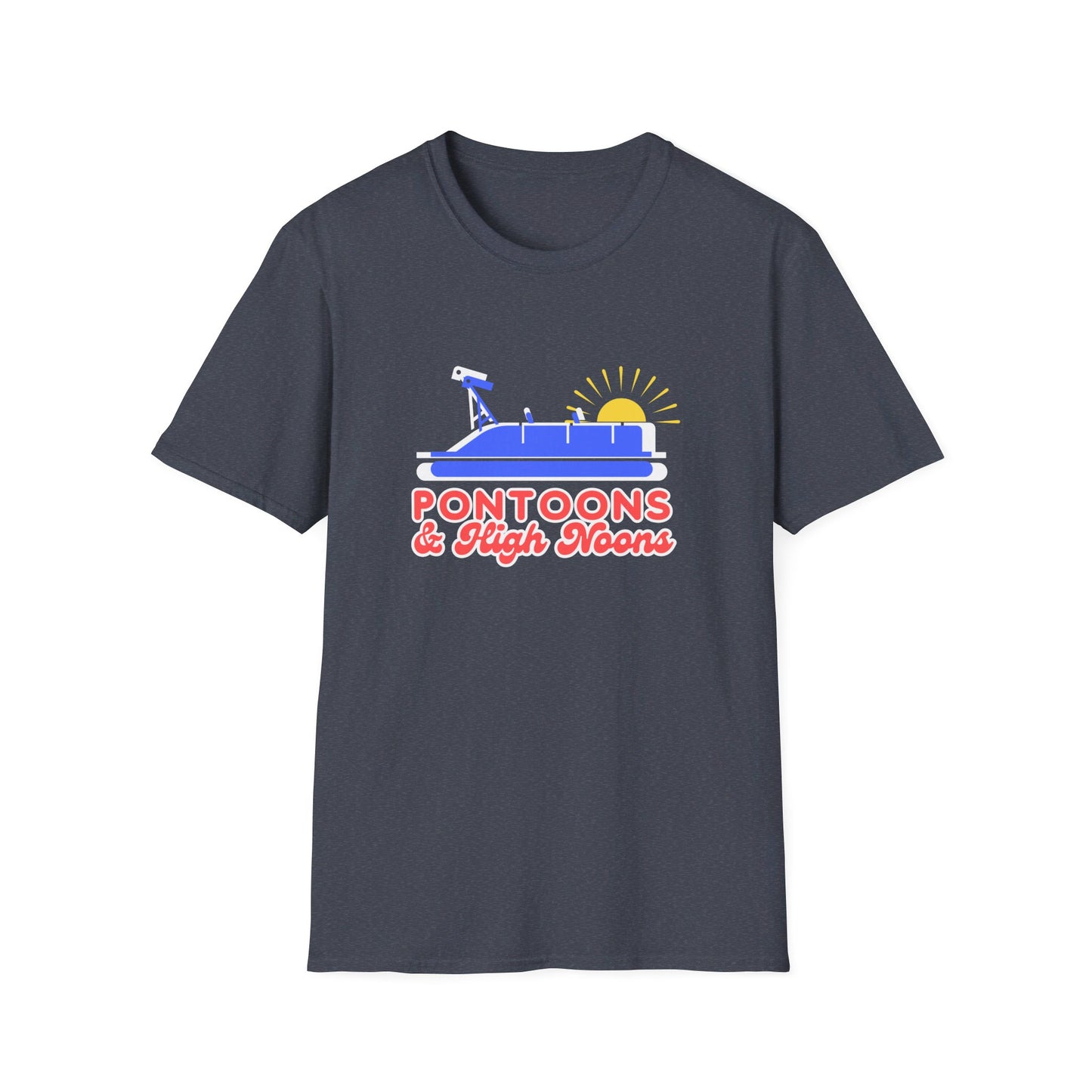 Pontoons and High Noon  Fun Summer Boating  T-Shirt