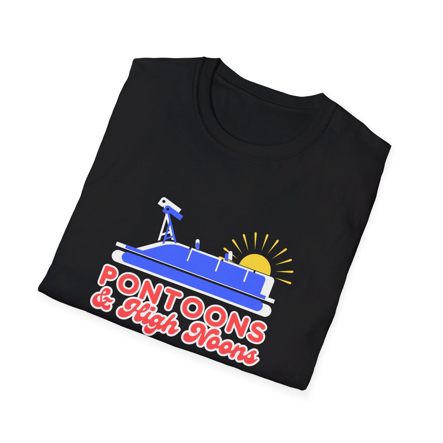 Pontoons and High Noon  Fun Summer Boating  T-Shirt