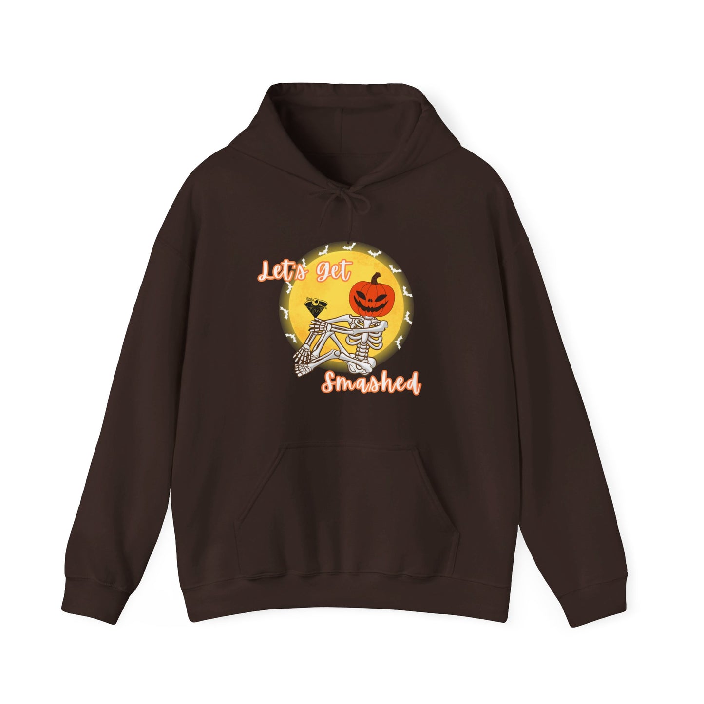 Let's Get Smashed Halloween Skeleton & Martini Hoodie Sweatshirt