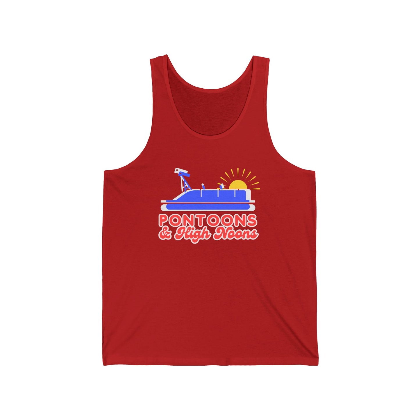 Pontoons and High Noons Sunshine Summer Boating Tank Top
