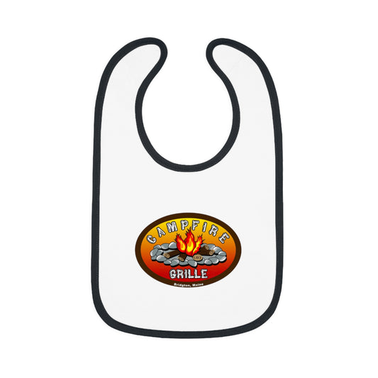Camping-Themed Baby Bib, Outdoor Dining Bib, Baby Shower Gift, BBQ Fun, Baby Feeding Accessory, Cute Campfire Design