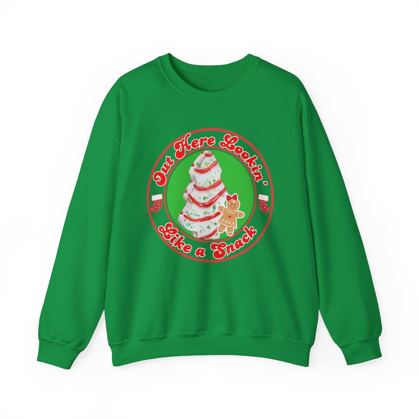 Out Here Lookin' Like a Snack  Christmas Cake Crewneck Sweatshirt
