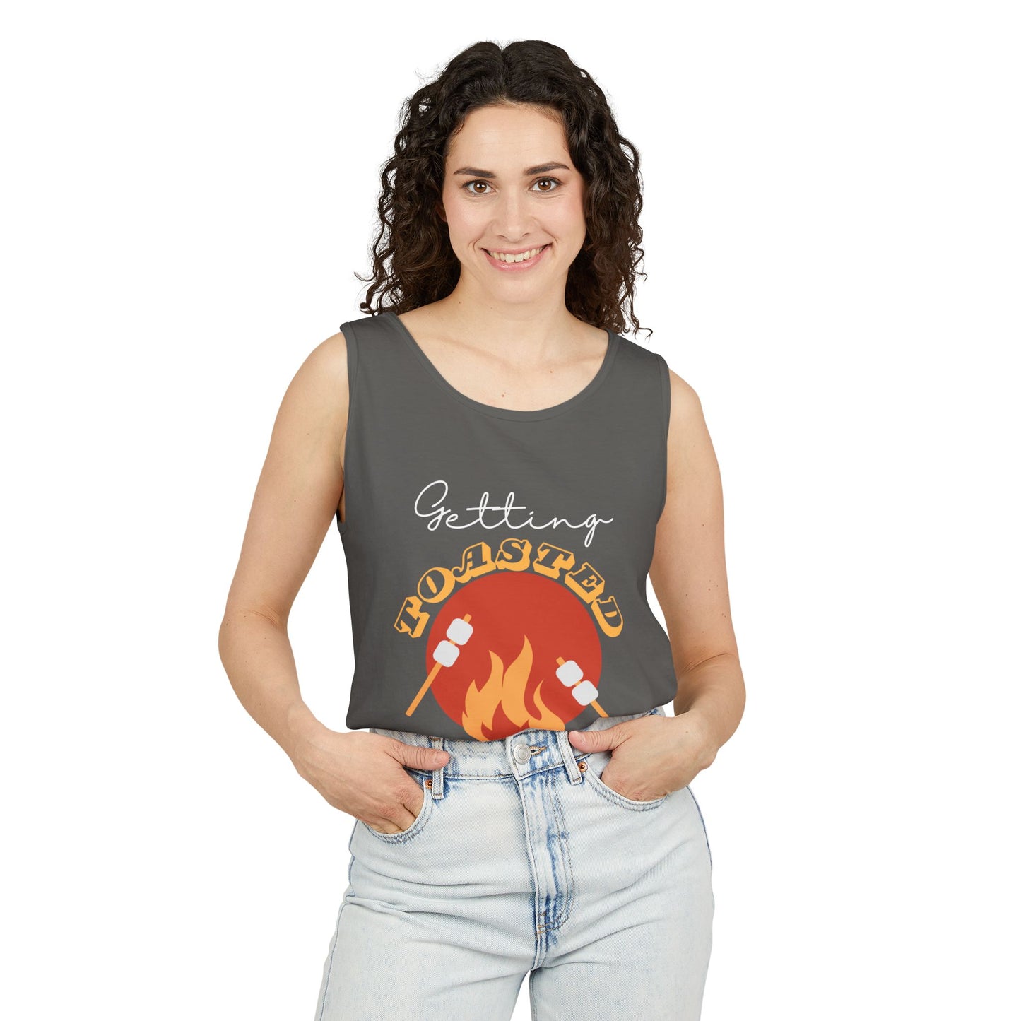 TOASTED funny camp camping marshmallow Tank Top