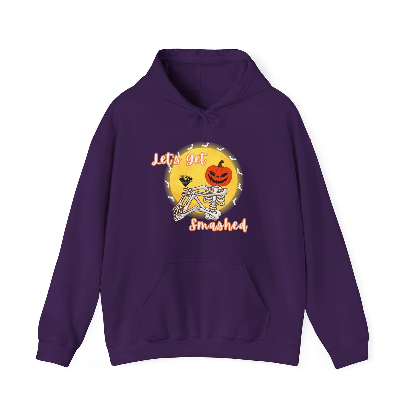 Let's Get Smashed Halloween Skeleton & Martini Hoodie Sweatshirt