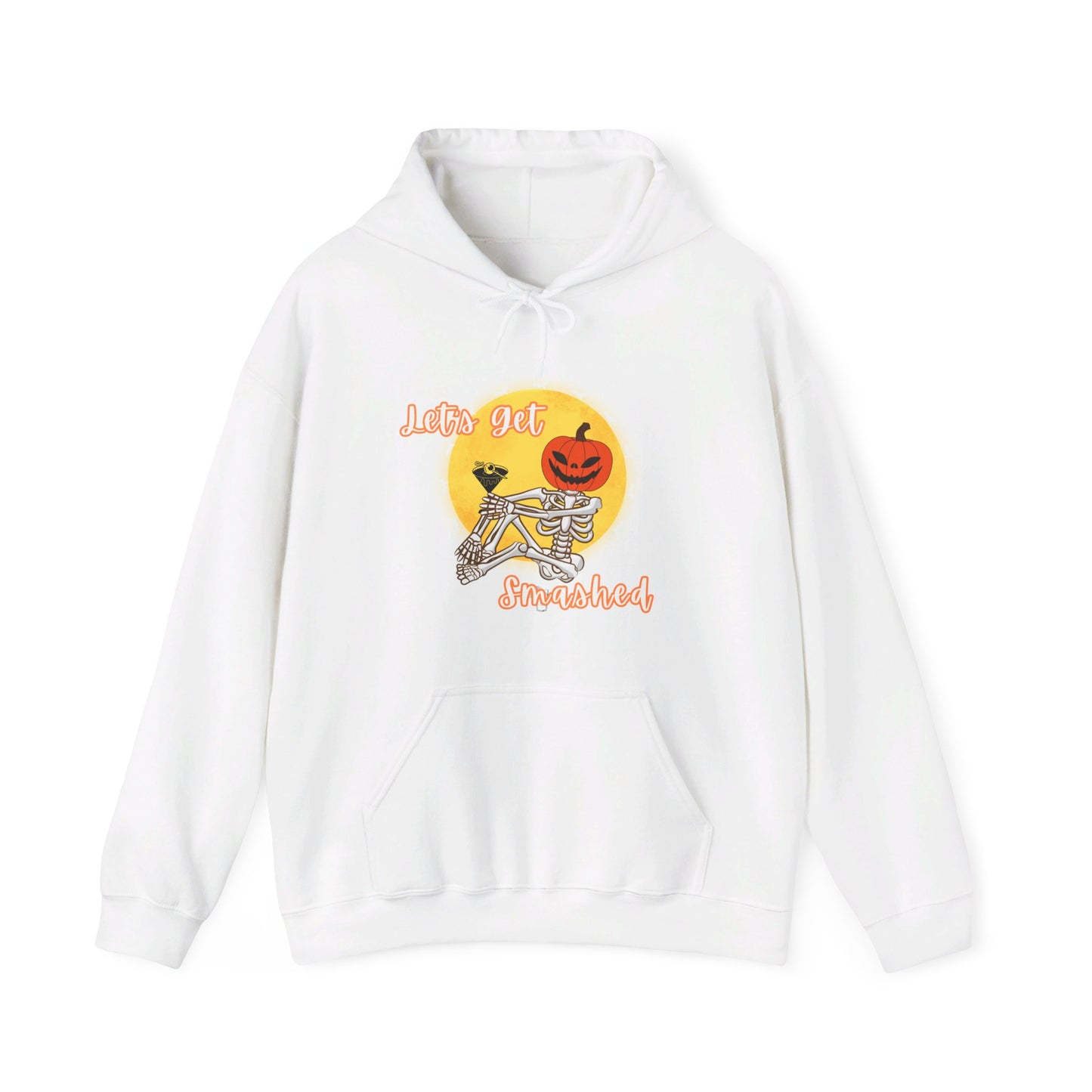 Let's Get Smashed Halloween Skeleton & Martini Hoodie Sweatshirt