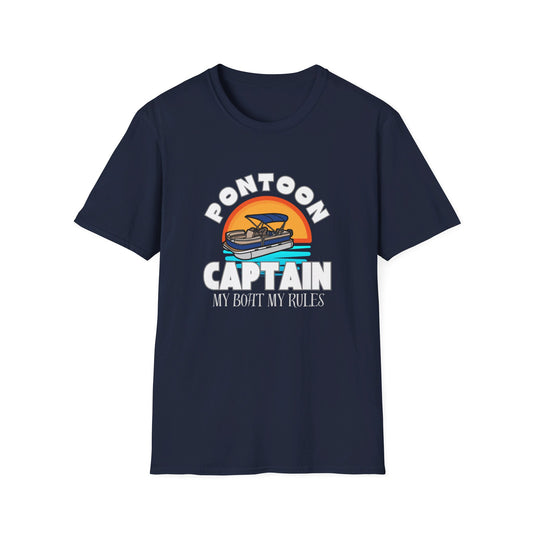 Pontoon Captain My Boat My Rules Funny Summer Boating T-Shirt