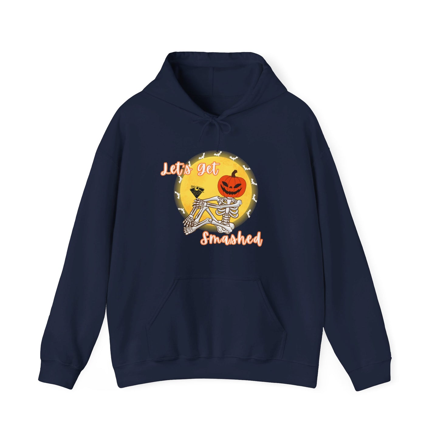 Let's Get Smashed Halloween Skeleton & Martini Hoodie Sweatshirt