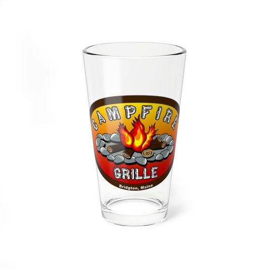 Campfire Grille Mixing Glass, 16oz | Outdoor Camping, BBQ, Drinkware, Gift for Campers, Unique Barware Bridgton Maine